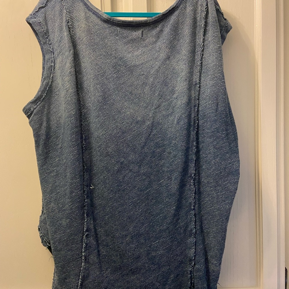 We The Free Blue Denim Blouse with Embroidery - Picture 3 of 4